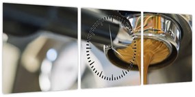 Obraz - espresso (z zegarem) (90x30 cm)