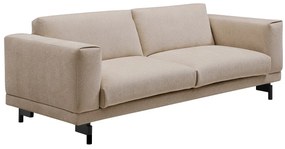 Kanapa 3-osobowa w beżowej tkaninie szenilowej DEMBOLA