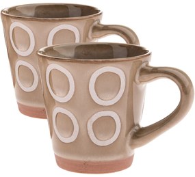 Zestaw 2 ceramicznych kubków Kroužky 100 ml,beżowy