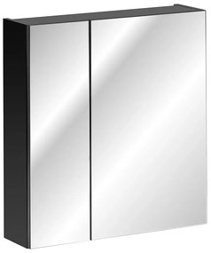 Czarna szafka łazienkowa z lustrem 60 cm K6-A17