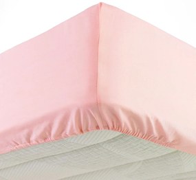 Różowe dżerzejowe prześcieradło z gumką 160x200 cm Jersy – douceur d'intérieur