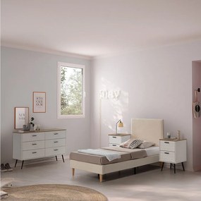 Podstawa kolumny z poduszką Niebla 90x190 cm, imitacja tkaniny owczej beżowa.