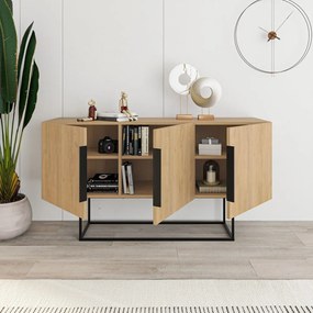 Niska komoda w dekorze dębu 150x80 cm Titan – Marckeric