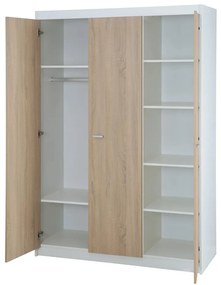 Biało-naturalna szafa dziecięca w dekorze dębu 131x190 cm Gabriella – Roba