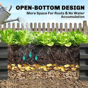 Outsunny Podwyższona Grządka Odporna na Warunki Atmosferyczne z Ocynkowanej Stali z Otwartą Podłogą 120x60x30.5cm Szara | Aosom PL