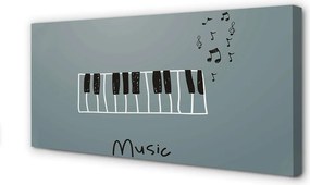 Obraz na płótnie Nuty Na Klawiszach Fortepianu