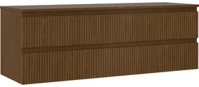 Mexen Rivel szafka łazienkowa podumywalkowa 140 cm z blatem, 2 szuflady, ryflowana , orzech - 91A20-14047-2-BFFC86