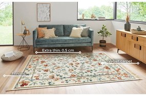 Kremowy dywan z wiskozy 160x230 cm Oriental Flowers – Nouristan