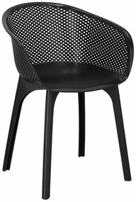 Czarne ażurowe krzesło balkonowe, tarasowe S6-M26