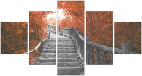 Obraz - Schody w naturze, pomarańczowy (125x70 cm)