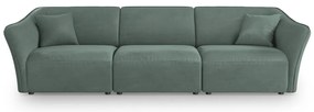 Turkusowa sofa z materiału bouclé 292 cm Tokyo – Cosmopolitan Design