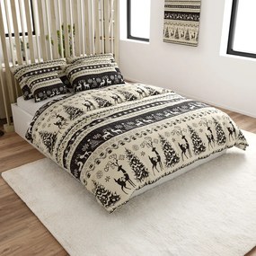 PrzytulneMieszkanie.pl PrzytulneMieszkanie.pl Pościel z mikropluszu WINTER DEER szare Rozmiar pościeli: 2 szt 70 x 90 cm | 200 x 220 cm