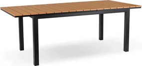 Zestaw Mebli Ogrodowych Stół ARGOS 140-180 cm Dąb/Czarny i 6x Krzesło WALDI Czarne