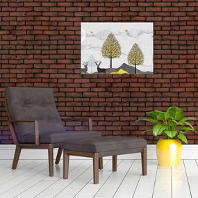 Obraz malowanych jeleni (70x50 cm)