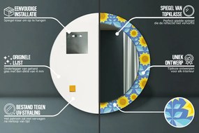 Geometryczne słoneczniki Lustro dekoracyjne okrągłe