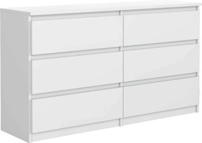 Komoda NUDO 120 cm do Salonu Sypialni 6 Szuflad Biały