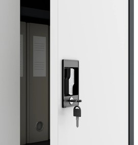 Biurowa szafa metalowa na akta JAN, 900 x 1850 x 400 mm, antracytowo-biała