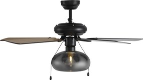 Czarny wentylator sufitowy 107,5 cm z przełącznikiem łańcuchowym - Mistral Busa