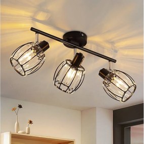 Lampa sufitowa Spot 3 płomienie Retro E14 Lampa sufitowa kryształowy abażur hotelowy