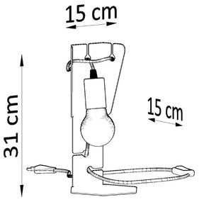Czarna lampa stołowa (wysokość 31 cm) Viking – Nice Lamps