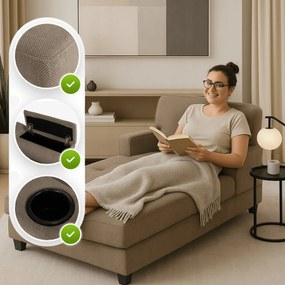 Fotel Wypoczynkowy Sofa NEO Beżowy Tapicerowany Nowoczesny