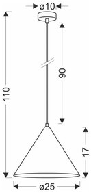 Brązowa lampa wisząca ze szklanym kloszem ø 25 cm Dunca – Candellux Lighting