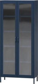 Metalowa witryna wysoka Modern Angelo granatowa