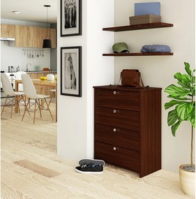 Szafka na buty AKORD Wenge 60 cm 4 drzwi kolor Wenge mat 4 półki 60x33x80 cm