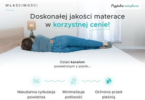 Materac piankowy DELUXE 160 x 200 cm Ochrona materaca: W TYM ochraniacz na materac