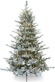 Choinka ośnieżona "Sistem flok" z mikro diodami LED w PE efekt Real Touch + PVC + Flock 180 cm