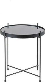 Marissa - Stolik kawowy (38 x 38 x 43h) z czarnego szkła hartowanego