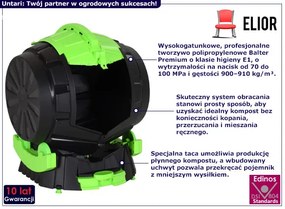 Obrotowy kompostownik do ogrodu 50L - Untari 7X