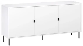 Komoda biała 3-drzwiowa na nogach stalowych salon