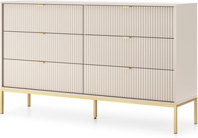 Komoda STELLARE 154 cm do Salonu Sypialni 6 Szuflad Kaszmir