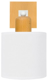Biały kinkiet LED CL-WD-WE10x10BU-WE jednopunktowy z litego drewna