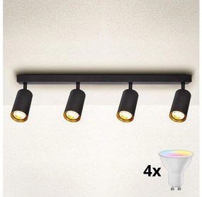Brilagi - Ściemnialna oprawa punktowa LED SELE 4xGU10/6,5W/230V czarna/złota