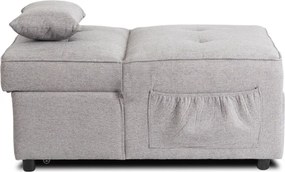 Fotel Wypoczynkowy Rozkładany IBERIS 67 cm Szary Tapicerowany Nowoczesny