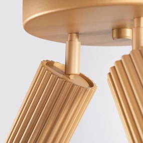 Plafon trzypunktowy KARBON 3P złoty okrągły SOLLUX  LIGHTING