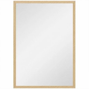 HOMCOM Lusterko ścienne, 50 x 70 cm, ramka w optyce drewna, łatwy montaż, w zestawie śruby