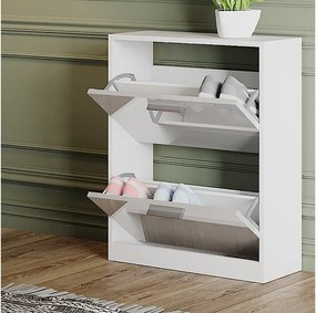 Szafka na buty biały wysoki połysk 59x22x72.5 gizmo