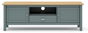 Szarozielona szafka pod TV z litego drewna sosnowego 158x53x40 cm Misti – Marckeric