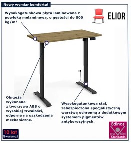 Biurko elektrycznie do pracy na stojąco dąb artisan + czarny H4-E28