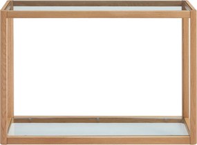 Konsola ze szkła hartowanego i dębu - Przezroczysta i Naturalna - ZUNARIL