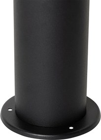 Stojąca lampa zewnętrzna czarna z kloszem w kolorze dymionym 30 cm IP44 - Odense