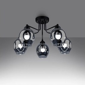 Żyrandole nowoczesny Allivon, stal - 5 źródło światła 3000K - L.59 x H.36 cm - czarny