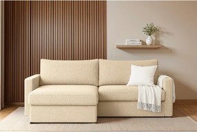 Uniwersalny narożnik Faro Mini z funkcją spania, do salonu, Faro, ecru