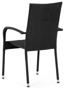 Autronic Krzesło ogrodowe, metal, polyratan,czarne, A ZC-S2113 BK