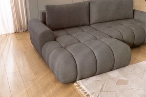 Narożnik Lutario Mini z funkcją spania lewostronny - szarobrązowa plecionka hydrofobowa Venice 2022