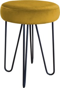 Taboret Venus tkanina Welur stelaż metalowy STOŁEK LOFT : Kolor Stelaża - Czarny , Kolor tkaniny - VELVET - MG15, Typ tkaniny - Velvet