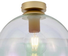 Lampa sufitowa Art Deco złota ze szkłem w kolorze tęczy - Sandra ArtDeco Oswietlenie wewnetrzne